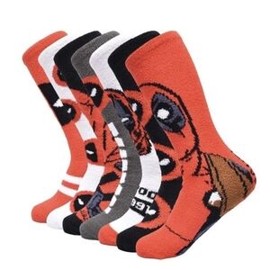 Marvel Deadpool Men's Casual Socks - Red, Black, White, Gray